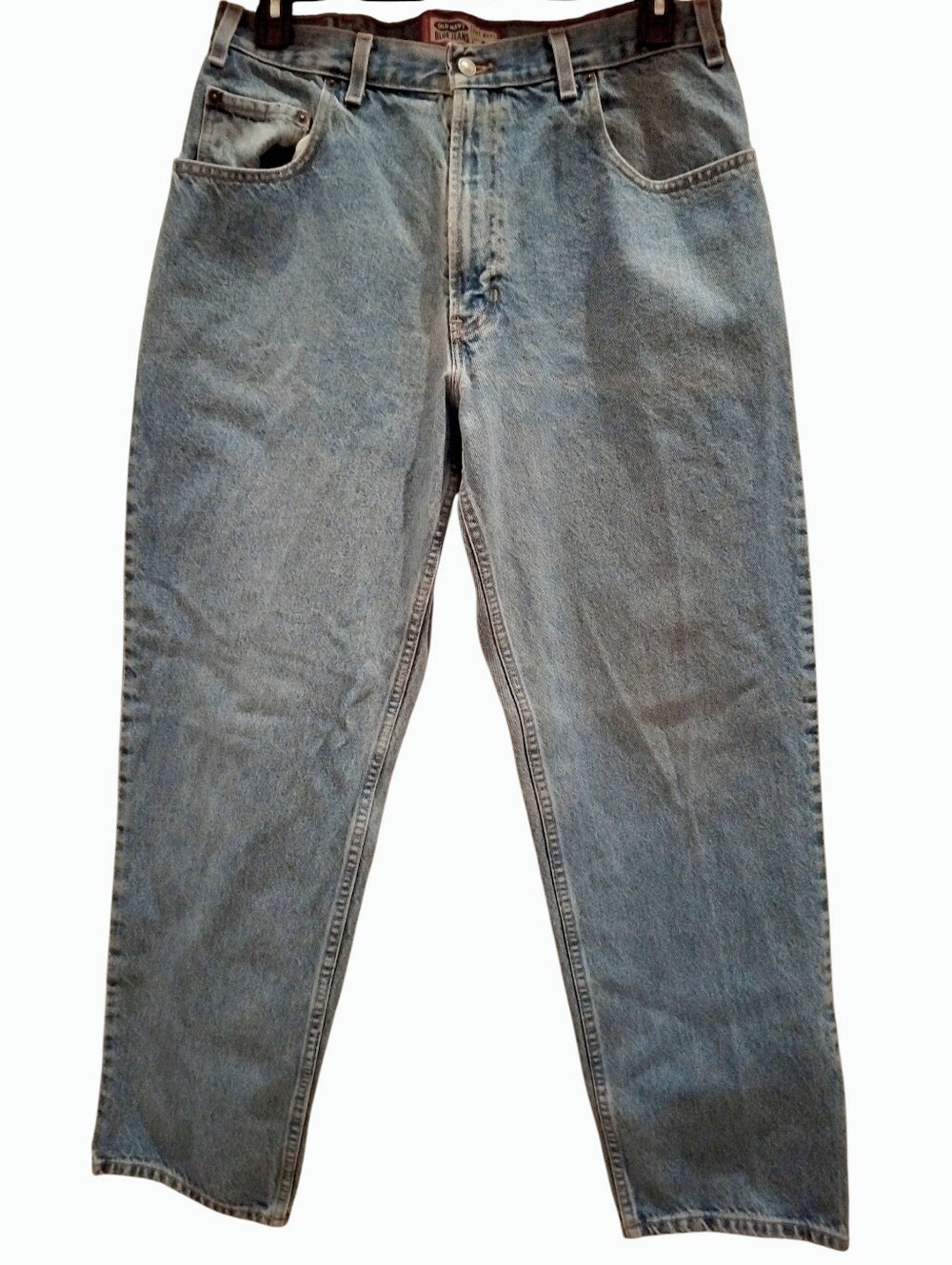 Men's VTG Old Navy Straight Leg Classic Denim Jeans 35x32, Light/Med Blue Wash - Picture 15 of 16